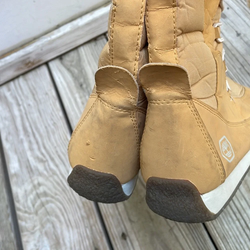 Timberland Girls Nordic Groove Tall Winter Boots Wheat Suede Leather Size J7